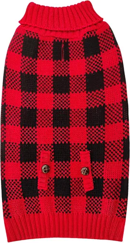 Vista 13 de KYEESE Suéter de Navidad para Perro, Suéter Cálido de Cuello de Tortuga para Perros Pequeños Macho y Hembra con Patrón de Copo de Nieve y Reno, Ropa