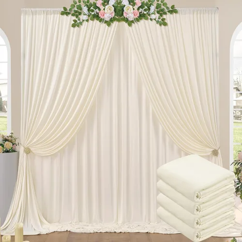 Vista 52 de Cortinas de fondo negras negras sin arrugas para fiestas, cortinas de tela gruesa para telón de fondo de fotos para cumpleaños, bodas, baby shower