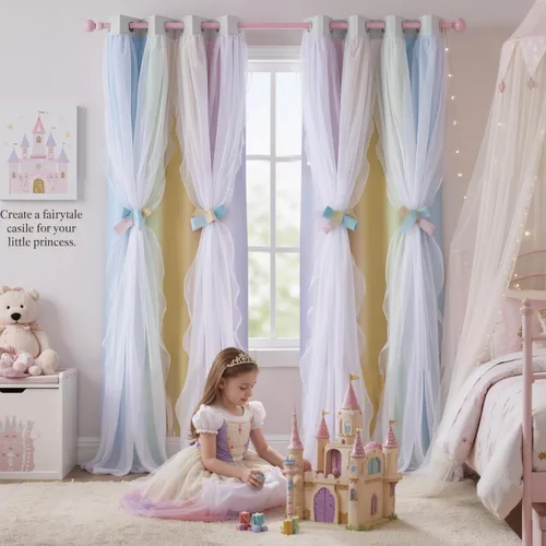 Vista 14 de PONY DANCE Cortinas con Volantes de Doble Capa con Superposición Transparente, Decoración Elegante para Ventanas de Diseño Rústico Francés de Campo