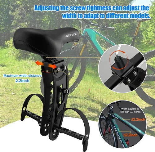 Vista 4 de XIEEIX Child Bike Seat, Kids Bike Seat with Guardrail, High Seat Cushion Backrest Mountain Bike Child Bike Seat, Bicycle Child Safety Seat for