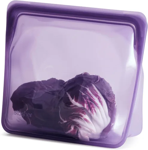 Vista 13 de Stasher Mini bolsas de silicona reutilizables de alta calidad, paquete de 2, aguamarina, 28 onzas Food-Safe Silicone, Eco-Friendly, Reusable