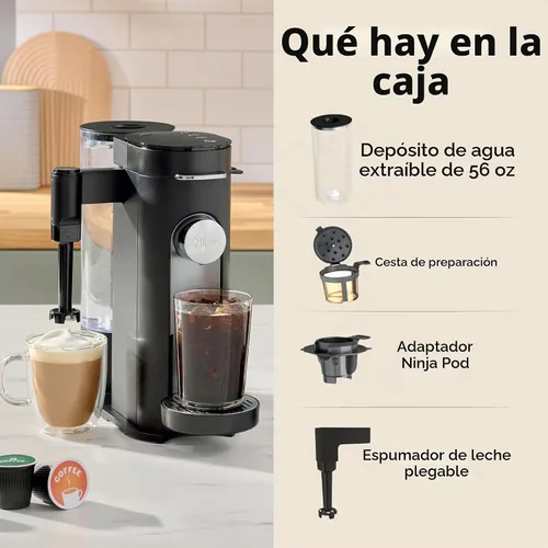 Vista 8 de [Usado] Ninja Cafetera Una sola porción Prepara con cápsulas de café y molidos Compatible con cápsulas de café K-Cup 4 estilos