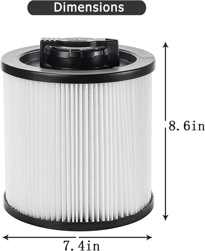 Vista 2 de DXVC6910 Filtro de reemplazo para aspiradoras DEWALT de 6 a 16 galones DXV06P DXV09P DXV10P DXV10PL DXV10SA DXV12P DXV14P DXV16P húmedas/secas