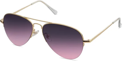 Vista 8 de SOJOS Men's Women's Aviator Sunglasses, Classic Semi Metal Frame INSPIRATION SJ1106