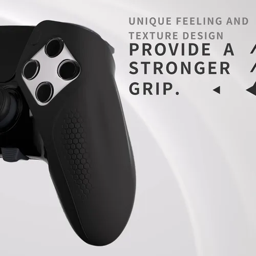 Vista 4 de PlayVital Ninja Edition - Funda de silicona antideslizante para controlador inalámbrico PS5 Edge, protector ergonómico, funda de goma suave