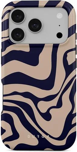 Vista 15 de BURGA - Funda p/teléfono compatible con iPhone 13 Pro, carcasa rígida híbrida de 2 capas + Funda protectora de silicona, almendras latte a lunares