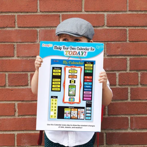 Vista 7 de ZazzyKid Calendario magnético y tabla meteorológica para niños, calendario diario preescolar de aprendizaje para días de la semana, meses, clima