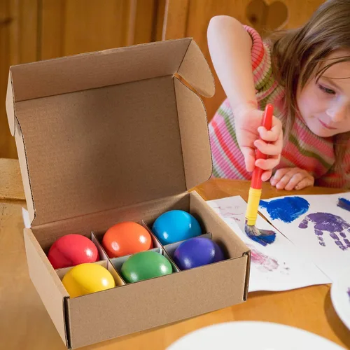 Vista 7 de Bolas Montessori de madera arcoíris de 1.8 pulgadas, juguetes de bolas de madera coloridas/pastel/natural para niños pequeños y bebés