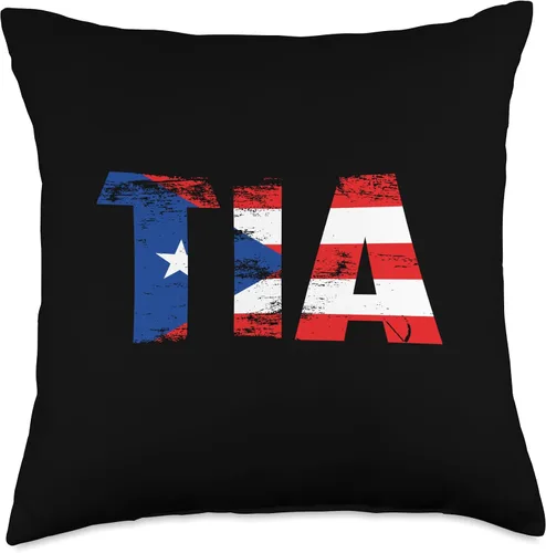 Vista 4 de Puerto Rico Flag Shirt Gifts For Men Women Kids Tia Rico Flag Pride Día de la Madre Puertorriqueña - Almohada de 16 x 16 pulgadas, multicolor