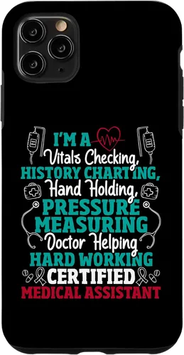 Vista 4 de iPhone 12 Mini Asistente Médico Certificado - Funda CMA de Verificación Vital Nurse Life
