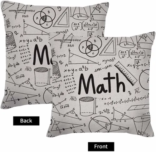 Vista 6 de Husandy - Fundas de almohada con fórmulas geométricas, teoría matemática y fórmula matemática, ecuación, garabato, escritura a mano, icono en funda