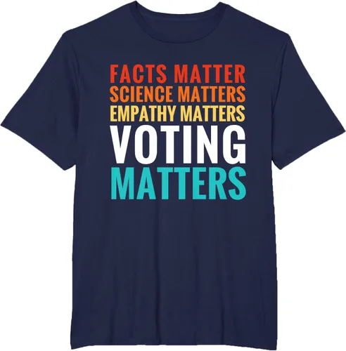 Vista 43 de Facts Matter Science Matters Voting Matters - Camiseta demócrata liberal, Negro, S