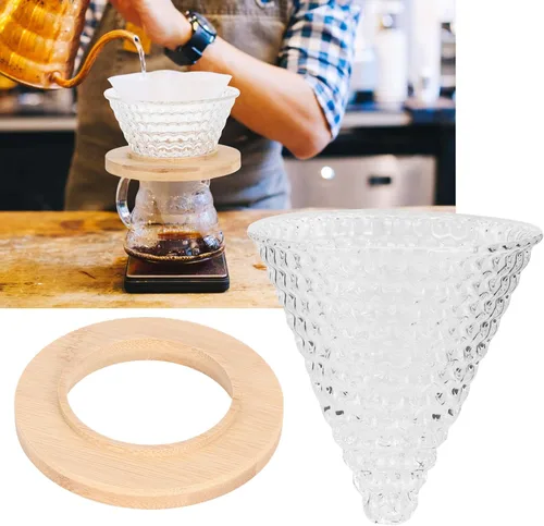 Vista 5 de Lazmin112 Gotero de café para verter sobre café, de vidrio reutilizable, embudo para cafetera, hervidor de agua, accesorios para cafetera