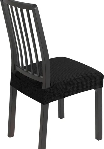 Vista 70 de SearchI Juego de 2 fundas de asiento elásticas para sillas de comedor, suaves, extraíbles y lavables, para sillas de comedor, protector de asiento