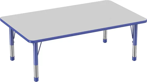 Vista 9 de FDP - Mesa rectangular para actividades escolares y aulas (24 x 36 pulgadas), patas gruesas para niños pequeños, altura ajustable de 15 a 24
