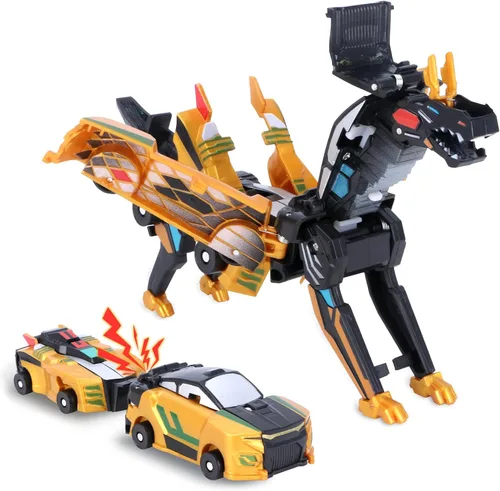 Vista 14 de Juguete transformador definitivo de coche de unicornio – Colisión con unicornios mágicos! 2 piezas de coche transformador robot para niños Azul