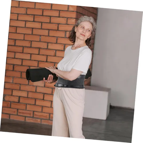Vista 6 de Abaodam Cinturón de apoyo lumbar autocalentable unisex para invierno, fuerte apoyo para abdomen, entrenador de cintura para alivio de espalda baja