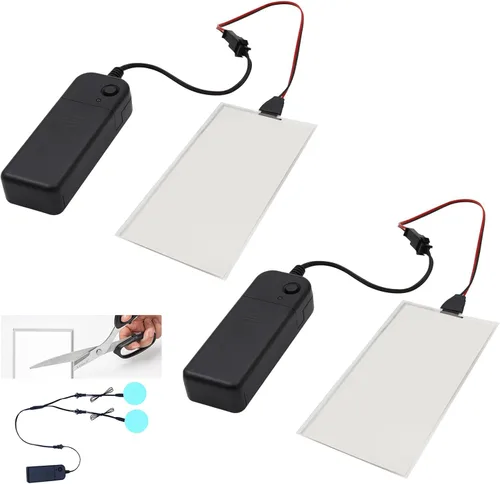Vista 8 de Hojas de luz LED brillantes con ojos, panel EL electroluminiscente de 10 * 10 cm, lámina de luz para decoración, lámpara de hoja con inversor