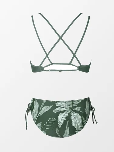 Vista 6 de CUPSHE Traje de baño de dos piezas para mujer, traje de baño con tirantes cruzados en la espalda y tirantes delgados dobles