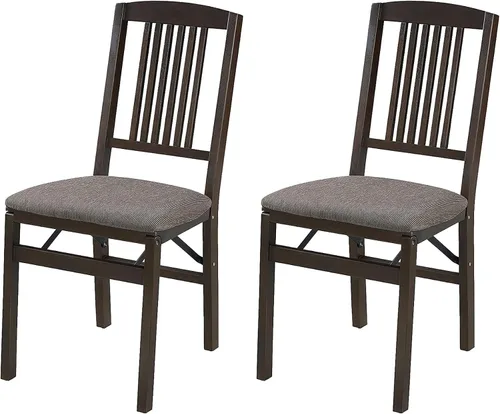 Vista 7 de Stakmore Simple Mission - Juego de 2 sillas de comedor plegables de madera Chery
