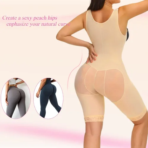 Vista 4 de welooc Fajas colombianas moldeadoras de cuerpo completo para mujer, ropa de compresión