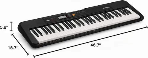 Vista 8 de Casio CT-S200BK EPA - Paquete de teclado prémium de 61 teclas con auriculares, soporte, fuente de alimentación, cable USB de 6 pies y software