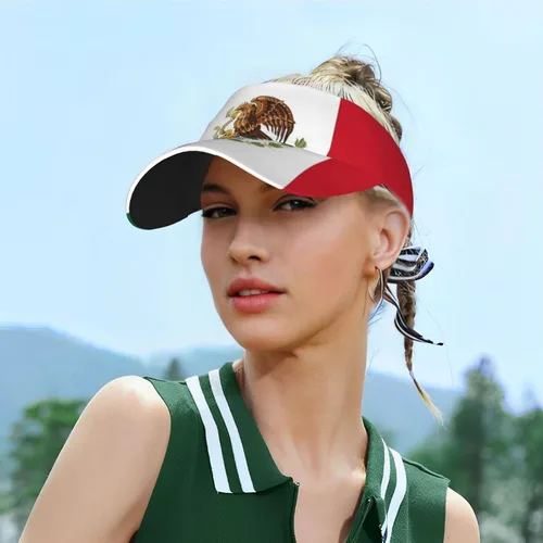 Vista 6 de Divertida bandera deportiva con visera para hombres y mujeres, sombreros de ala ancha, ajustable, para verano, playa dominicana, gorra para el sol