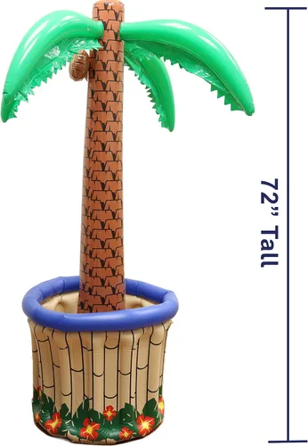 Vista 6 de GIFTEXPRESS Enfriador inflable de palmeras de 72 pulgadas, decoración de fiesta temática hawaiana tropical, perfecto para fiesta en la piscina
