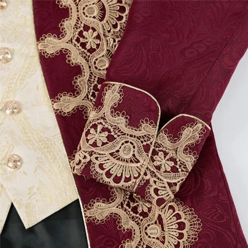 Vista 6 de Crubelon Chaqueta medieval steampunk para hombre, estilo gótico, victoriano, uniforme