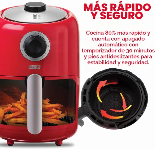 Vista 5 de DASH Horno freidora de aire compacto con control de temperatura, cesta de freír antiadherente, guía de recetas + función de apagado automático, 2