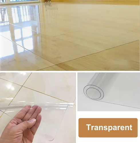Vista 5 de Camino de piso de plástico de vinilo transparente para suelos duros, protector de alfombra de pelo bajo impermeable, para uso en interiores