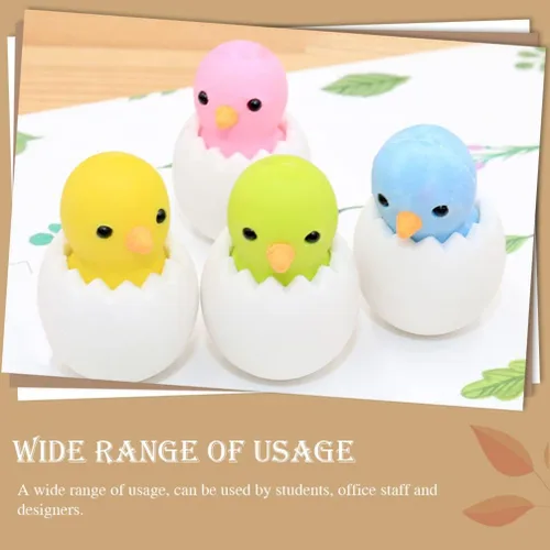 Vista 8 de NUOBESTY 24 borradores de Pascua para pollitos de Pascua, borradores en forma de pollito 3D, borradores de goma de Pascua para primavera, fiesta