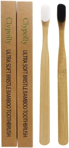 Vista 5 de Cepillo de dientes de bambú biodegradable extra suave con 20000 cerdas de hilo suave sensible para encías frágiles, frenillos, dentaduras postizas