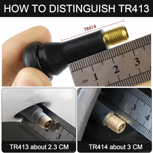 Vista 5 de TR413 Tapas de Válvula de Cromo 5 Pack, Tapa de Aire de Neumático de Plástico Largo, Se Ajusta a Todas las Válvulas de Neumáticos de Goma TPMS