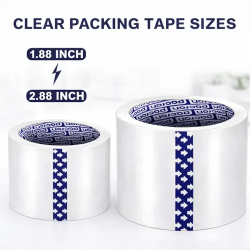 Vista 2 de Cinta de embalaje transparente de 2 milésimas de pulgada de grosor – 6 cintas de embalaje resistentes – 110 yardas de longitud, 660 yardas en total
