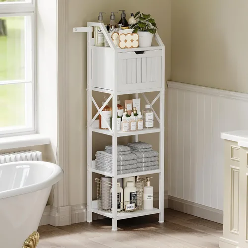 Vista 2 de Homeiju Estante organizador de almacenamiento de baño de 5 niveles