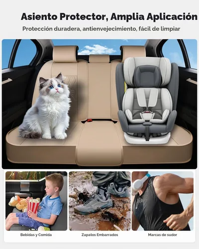 Vista 7 de Huidasource Juego completo de fundas de asiento de automóvil, funda de asiento de cuero transpirable para la mayoría de automóviles, SUV