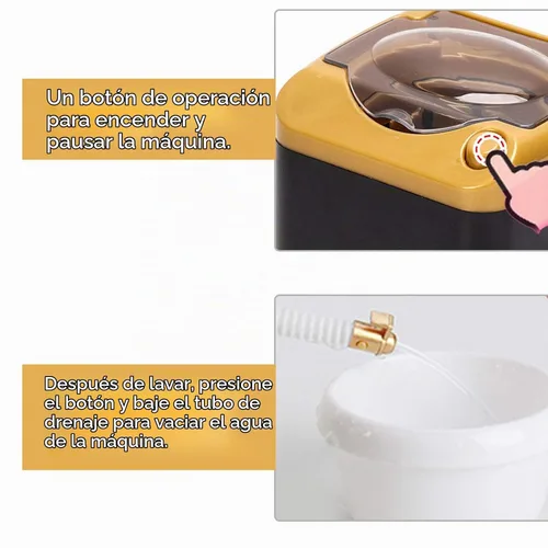 Vista 2 de Lavadora, mini lavadora eléctrica para brochas de maquillaje, máquina automática de limpieza de secado rápido de plástico de simulación para mujeres