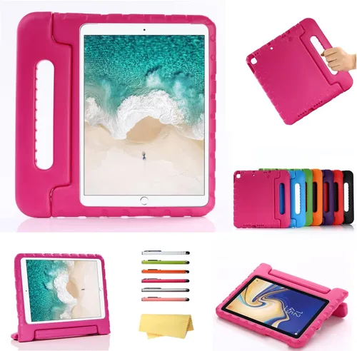 Vista 10 de Funda infantil para iPad de 9ª/8ª/7ª generación de 10.2 pulgadas con mango giratorio/soporte, ligera, suave, espuma EVA, a prueba de golpes, 01#