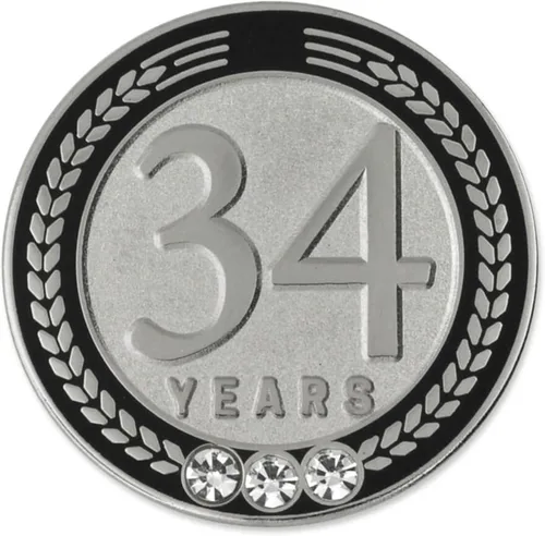 Vista 10 de PinMart Years of Service Award Employee Recognition Gift Pin de solapa - Negro