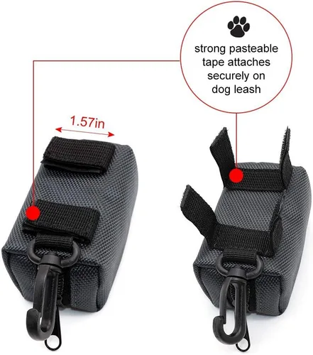 Vista 5 de SLSON Dispensador de bolsas de basura para mascotas, bolsa portátil con cremallera, soporte portátil para bolsas de excremento de perro con fijación