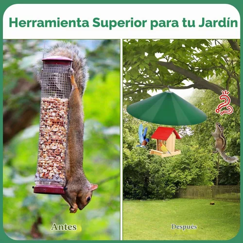 Vista 6 de deflectores grandes de ardilla de 24 pulgadas para poste de Verde