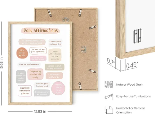 Vista 3 de HAUS AND HUES Arte de pared de afirmaciones positivas, citas inspiradoras y decoración de aliento para mujeres, póster motivacional para mantenerse