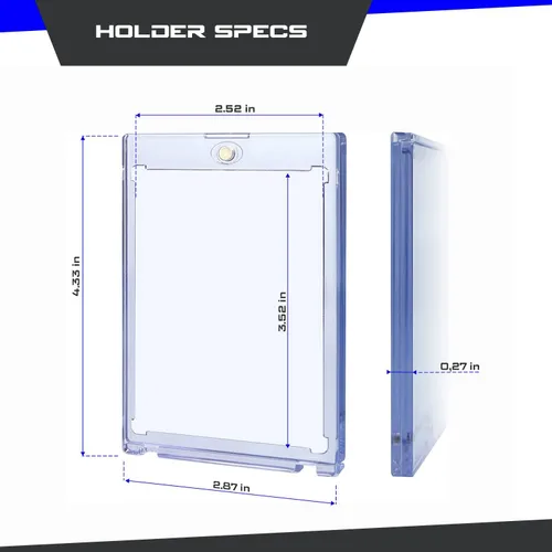 Vista 6 de Tarjeteros magnéticos de 35 puntos, paquete de 10, transparente, plástico, resistente a los rayos UV, se adapta a protectores de tarjetas
