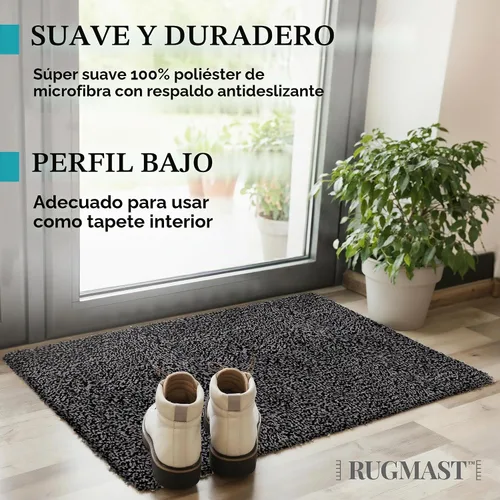 Vista 5 de Tapete de Puerta Interior de Microfibra Premium – 20"x30" Tapete de Entrada Lavable, Antideslizante, Respaldo Impermeable, Súper Absorbente, Tapete