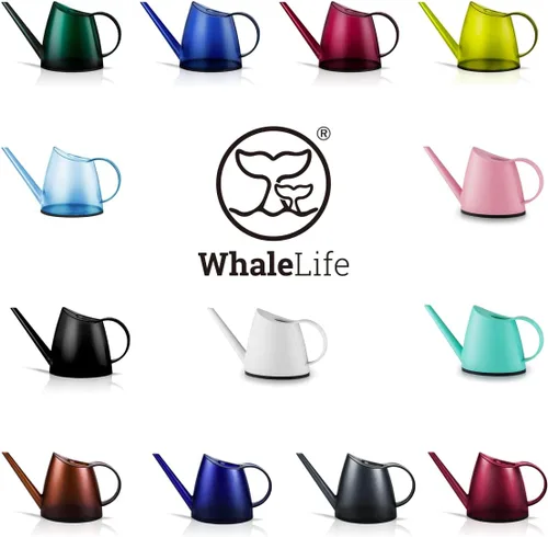 Vista 8 de WhaleLife Regadera interior para plantas de bonsái de casa (1.4L, negro)