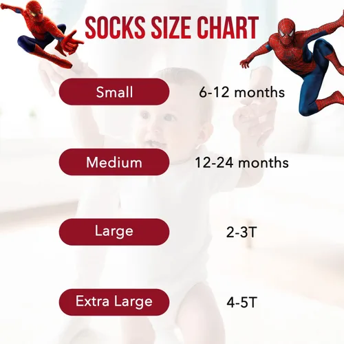 Vista 6 de Marvel Calcetines Spiderman Grip, paquete de 10, niños pequeños, longitud al tobillo, multicolor, S