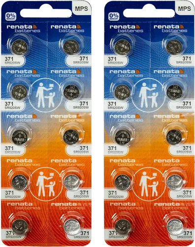 Vista 9 de Renata 371 SR920SW Baterías – 1.55 V Óxido de Plata 371 Batería de reloj (2 unidades)