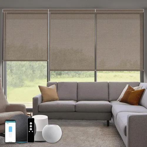 Vista 21 de Persianas enrollables inteligentes, persianas enrollables con cable 1% de apertura, compatibles con Google Home Alexa, persianas automáticas 1%