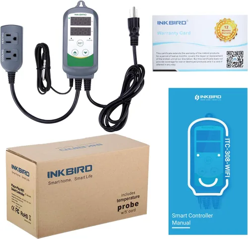 Vista 7 de Inkbird Controlador de temperatura WiFi ITC308 Congelador de reptiles Termostato Digital Calefacción y Refrigeración Calentador Enfriador